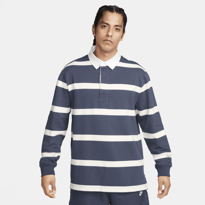 Polo tričko Nike Life Striped Heavyweight Rugby Shirt Navy | FN3122-437