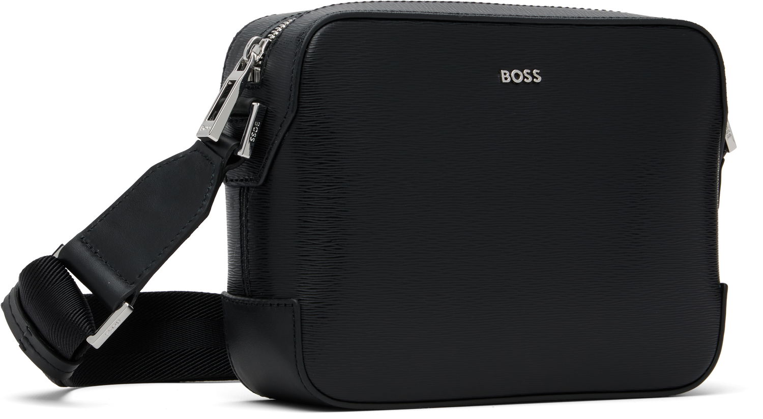 Taška cez rameno BOSS BOSS Textured Logo Crossbody Bag Čierna | 50548274, 1