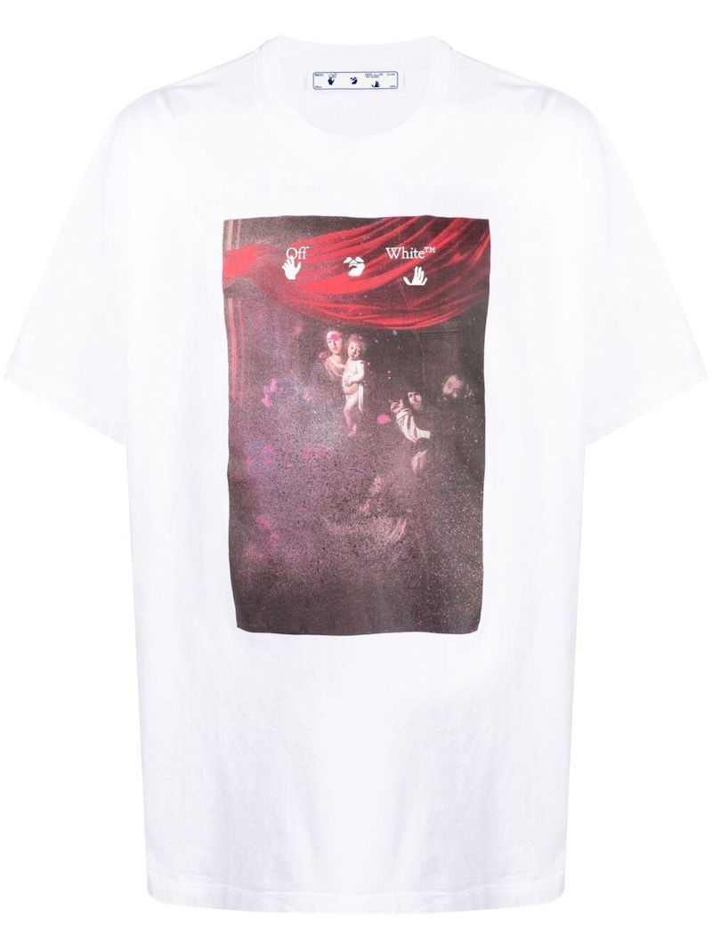 Tričko Off-White Caravaggio Painting Straight Fit T-shirt White Biela | OMAA038S21JER0050101