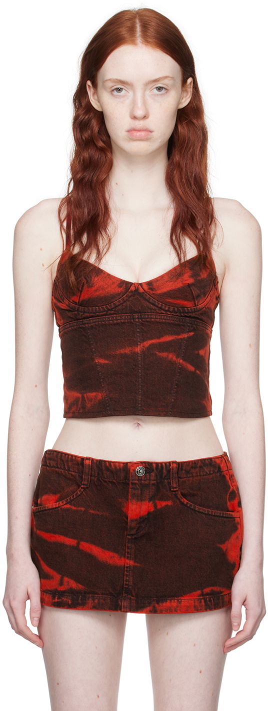 Sukňa Miaou Miaou Kiko Denim Tank Top Červená | 7075RWDRED