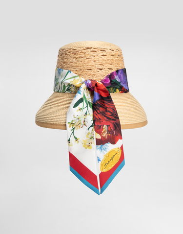 Klobúk Dolce & Gabbana Dolce & Gabbana Raffia Floral-Print Ribbon Hat Béžová | FH676AGDDBUS9000, 3