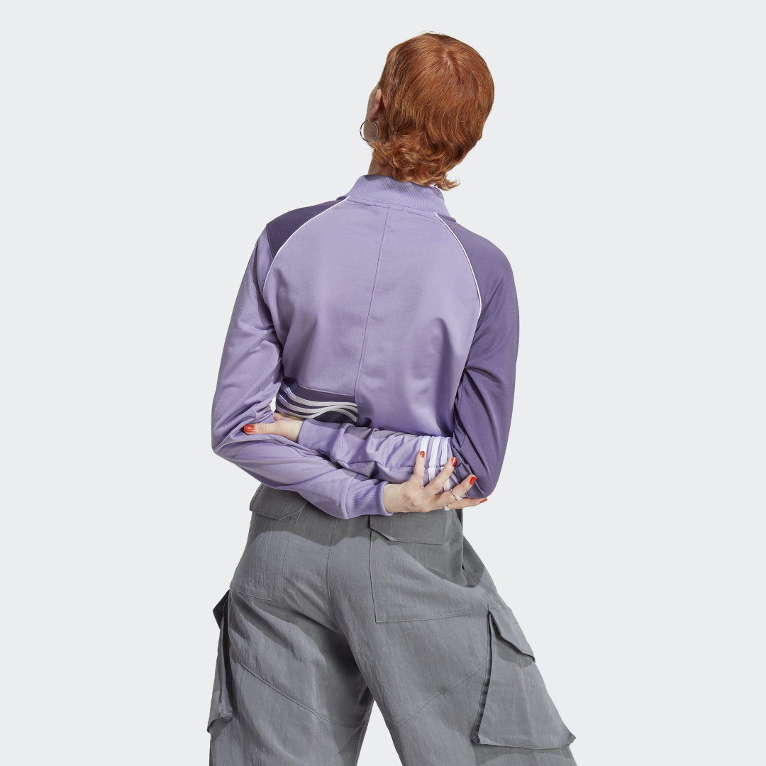 Bunda adidas Originals Crop Track Top Fialová | IC2375, 1
