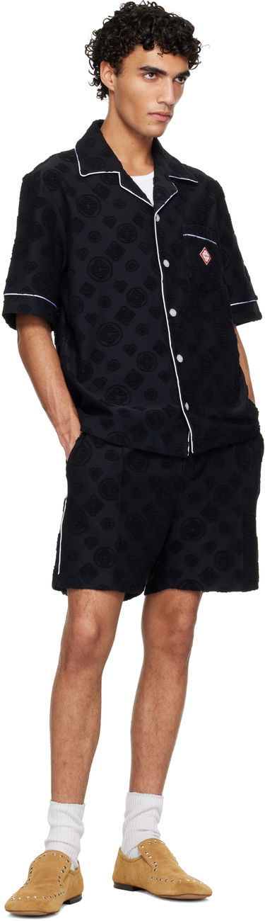 Šortky Casablanca Towelling Monogram Shorts Čierna | M-SP26-JTR-271-02, 3