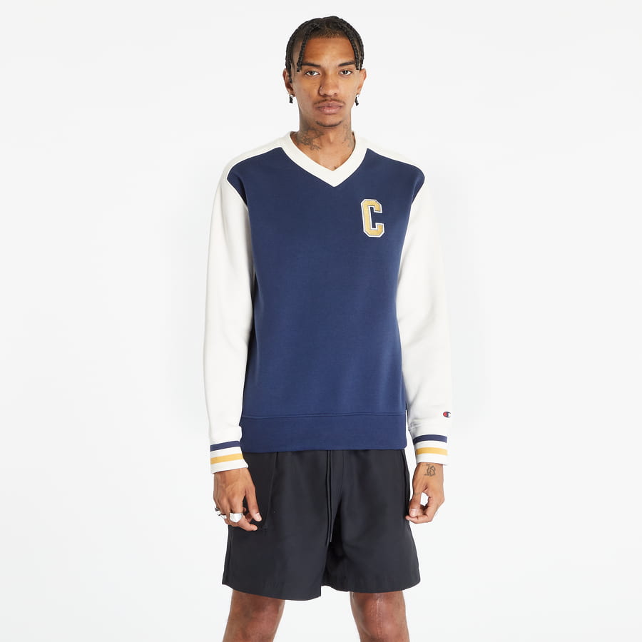 Mikina Champion V-Neck Sweatshirt Navy | 219176 CHA BS561, 0