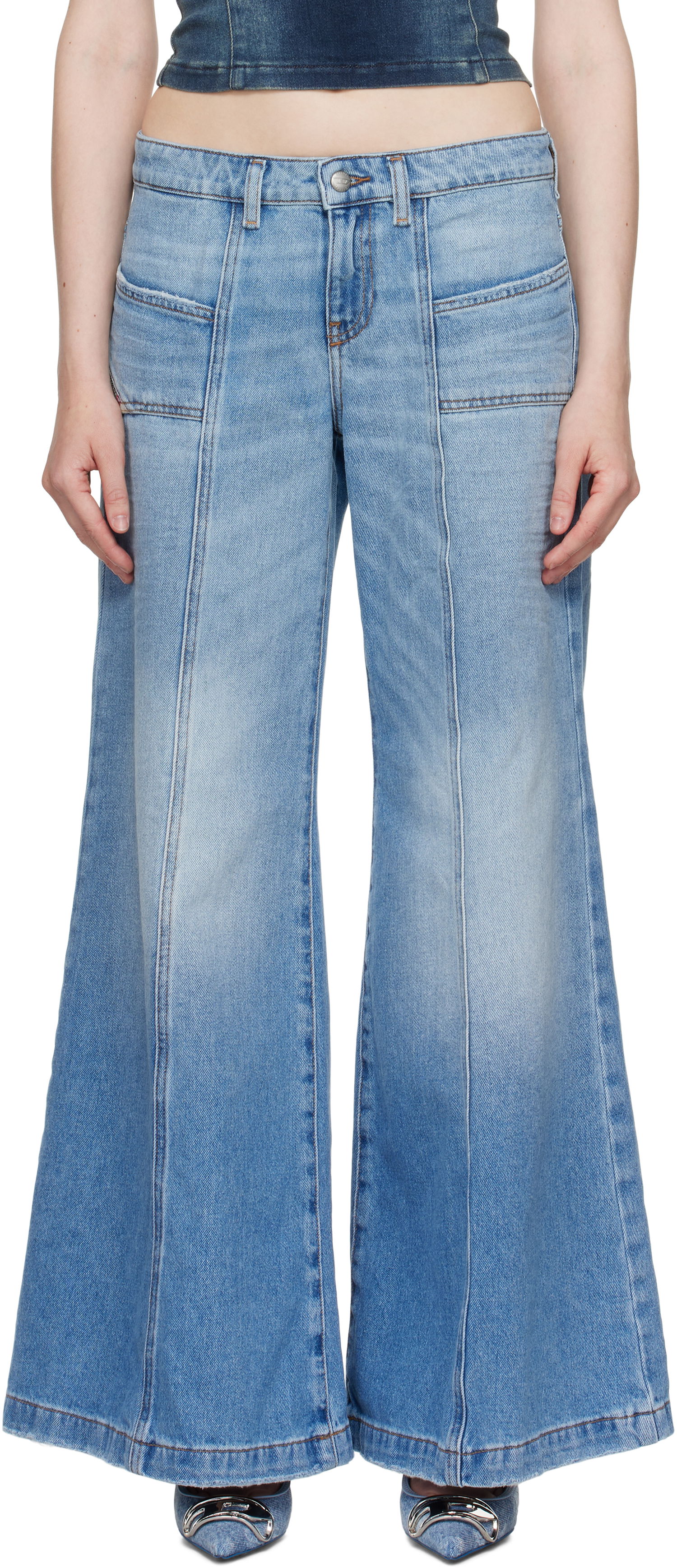 Džínsy Diesel D-Akii Flare Jeans Modrá | A12808 0CLBA, 0