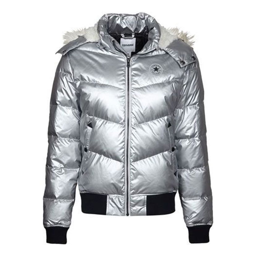 Prešívaná bunda Converse Metallic Puffer Jacket Metalická | 10002882-A01