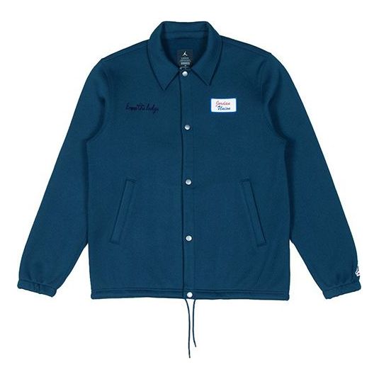 Bomber bunda Jordan Jordan x Union LA Embroidered Logo Lapel Coach Jacket Modrá | DB8261-454