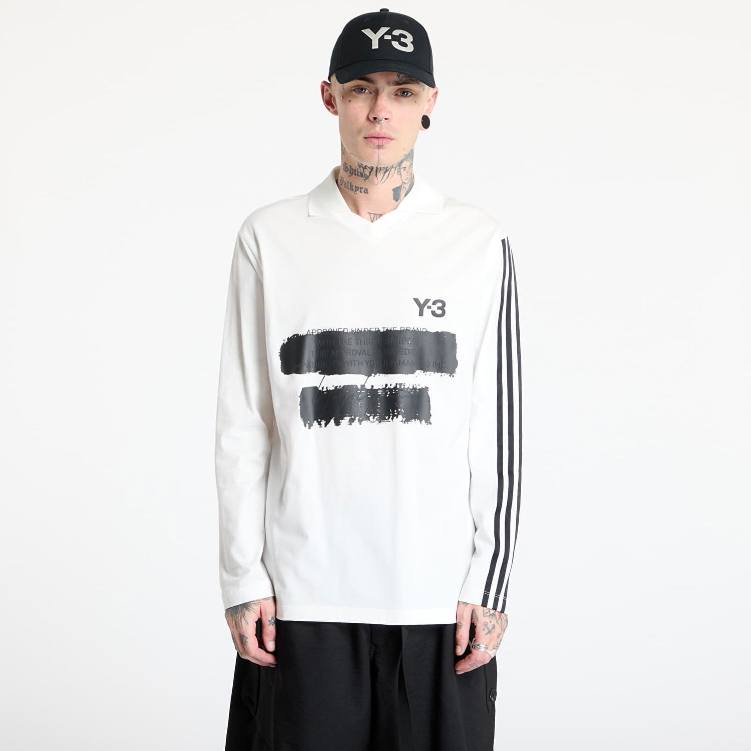 Polo tričko Y-3 Graphic Logo Long Sleeve Top Biela | JM3233, 0
