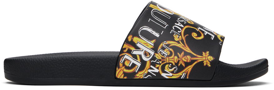 Tenisky a topánky Versace Jeans Couture Black Barocco Pool Slides Čierna | E76YA3SQ4EZS631, 0