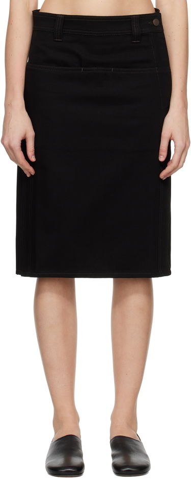 Sukňa LEMAIRE Straight Denim Midi Skirt Čierna | SK1040 LD1004, 0