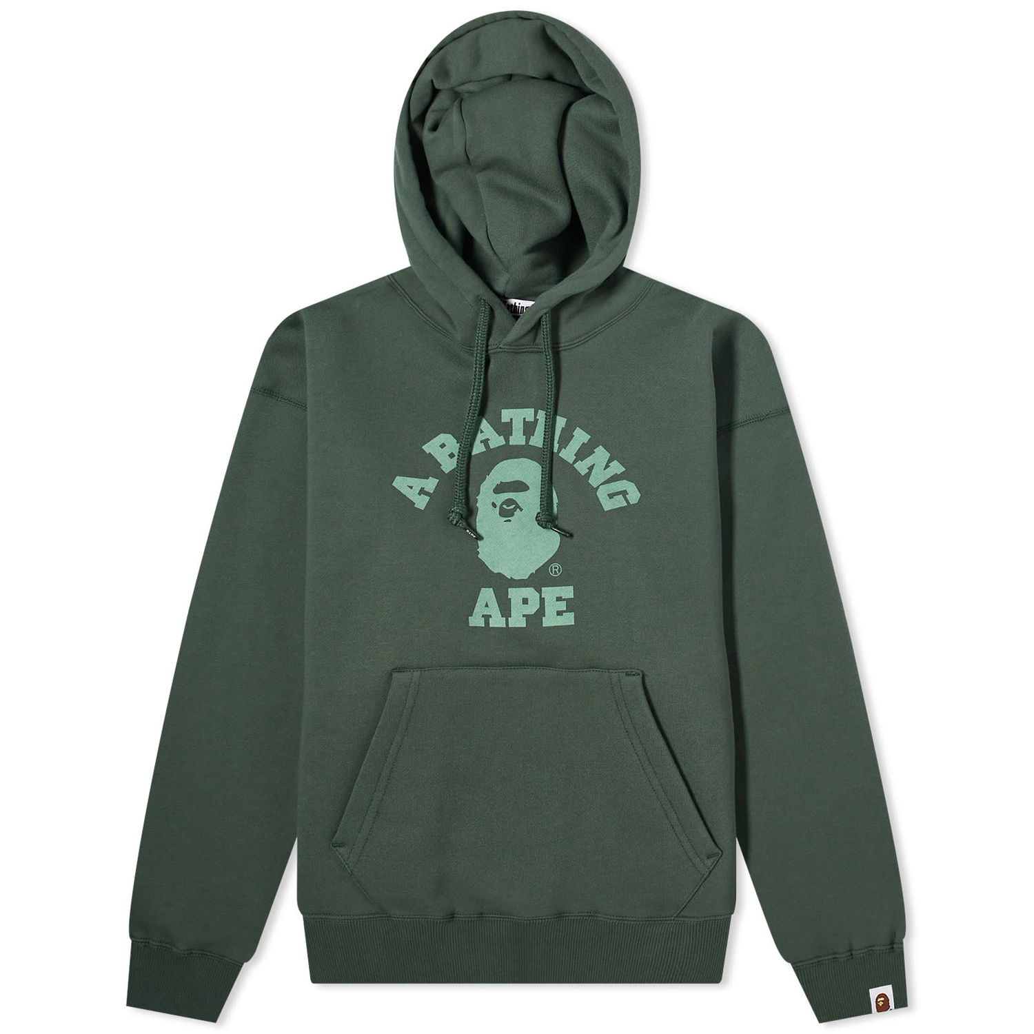 Mikina BAPE A Bathing Ape College Pullover Hoodie Green Zelené | 001PPJ802004L-GRN, 0