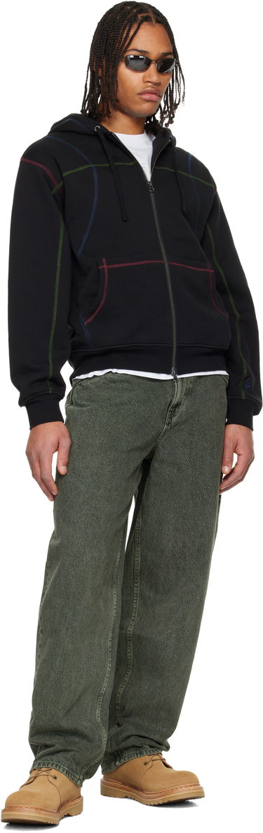 Mikina Dime Court Full-Zip Hoodie with Contrast Stitching Čierna | DIMEHO2510BLK, 3