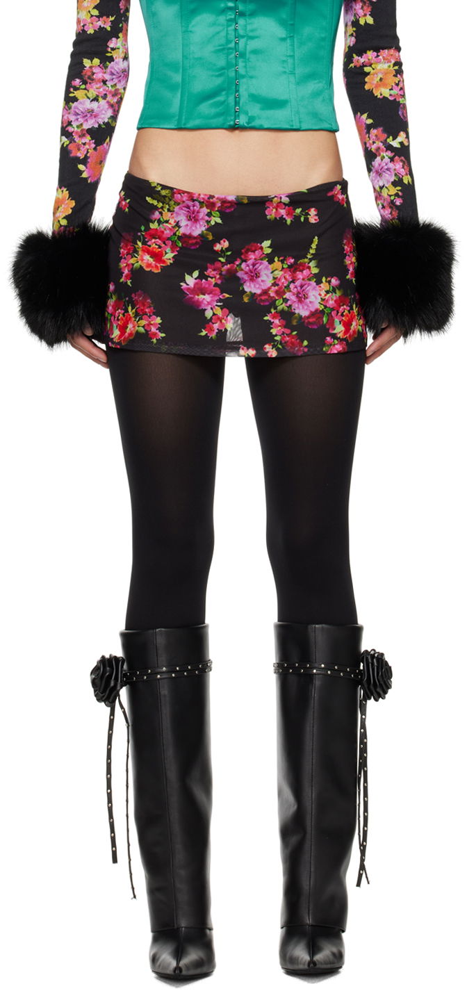 Sukňa GUIZIO Guizio Floral Print Mini Skirt Čierna | R24318K027, 0