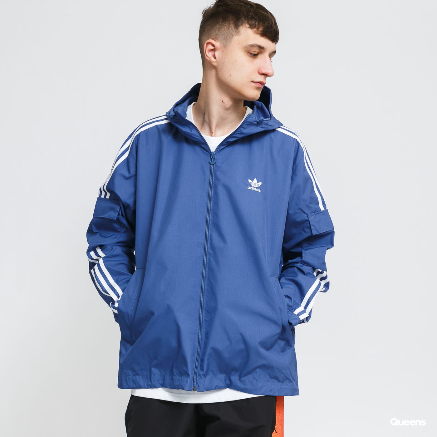 Vetrovka adidas Originals Originals 3-Stripes Windbreaker Modrá | GN3469, 0