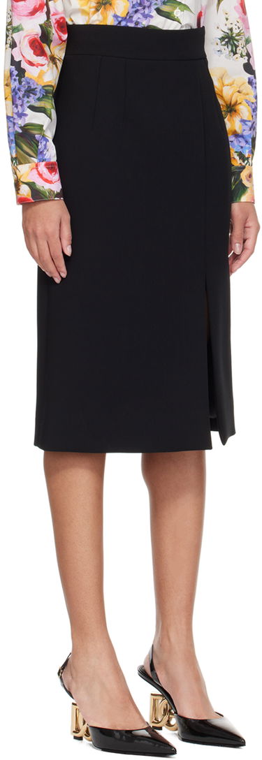 Sukňa Dolce & Gabbana Dolce&Gabbana Slit Midi Skirt Čierna | F4CU7T FUBF1, 1