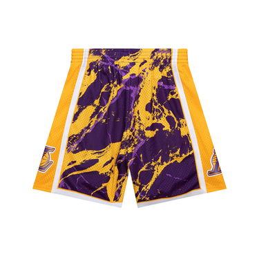 Šortky Mitchell & Ness NBA Los Angeles Lakers Team Marble Swingman Shorts Fialová | PFSW1279-LAL09PPPPTPR, 1