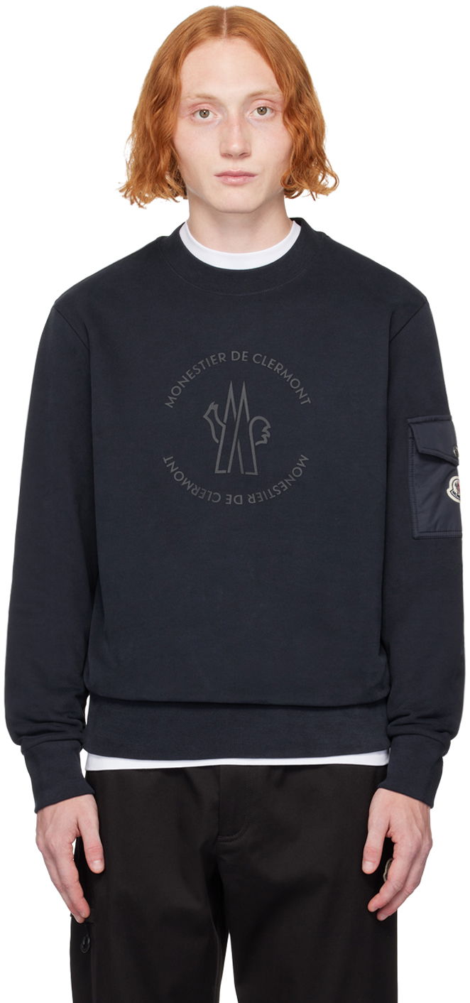 Mikina Moncler Navy Bonded-Logo Sweatshirt Navy | J20918G0003589AHE, 0