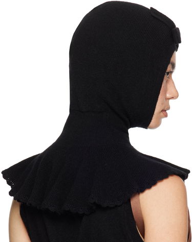 Klobúk SHUSHU/TONG SHUSHU/TONG Knit Cape Balaclava with Bow Čierna | MWDDAC01 RTI068, 2