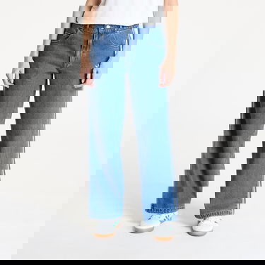 Džínsy adidas Originals Adicolor Denim 3 Stripes Wide-Leg Track Pants Modrá | JD2574, 0