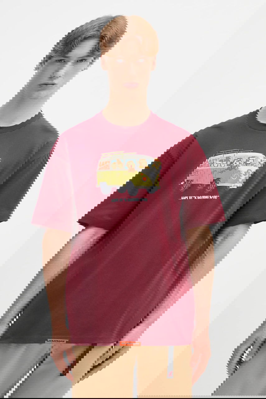 Tričko AAPE by A Bathing Ape AAPE Theme Aaper Printed T-Shirt Vínová | AAPTEM1617XXO, 0