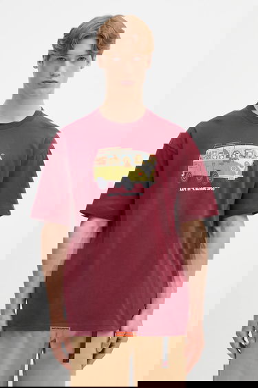 Tričko AAPE by A Bathing Ape AAPE Theme Aaper Printed T-Shirt Vínová | AAPTEM1617XXO, 0