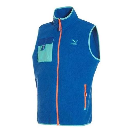 Vesta Puma Trail Fleece Full Zip Pocket Vest Modrá | 596728-65, 0