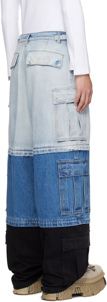 Džínsy VETEMENTS Vetements Runway Deconstructed Cargo Pants Modrá | UA66PA510N, 2