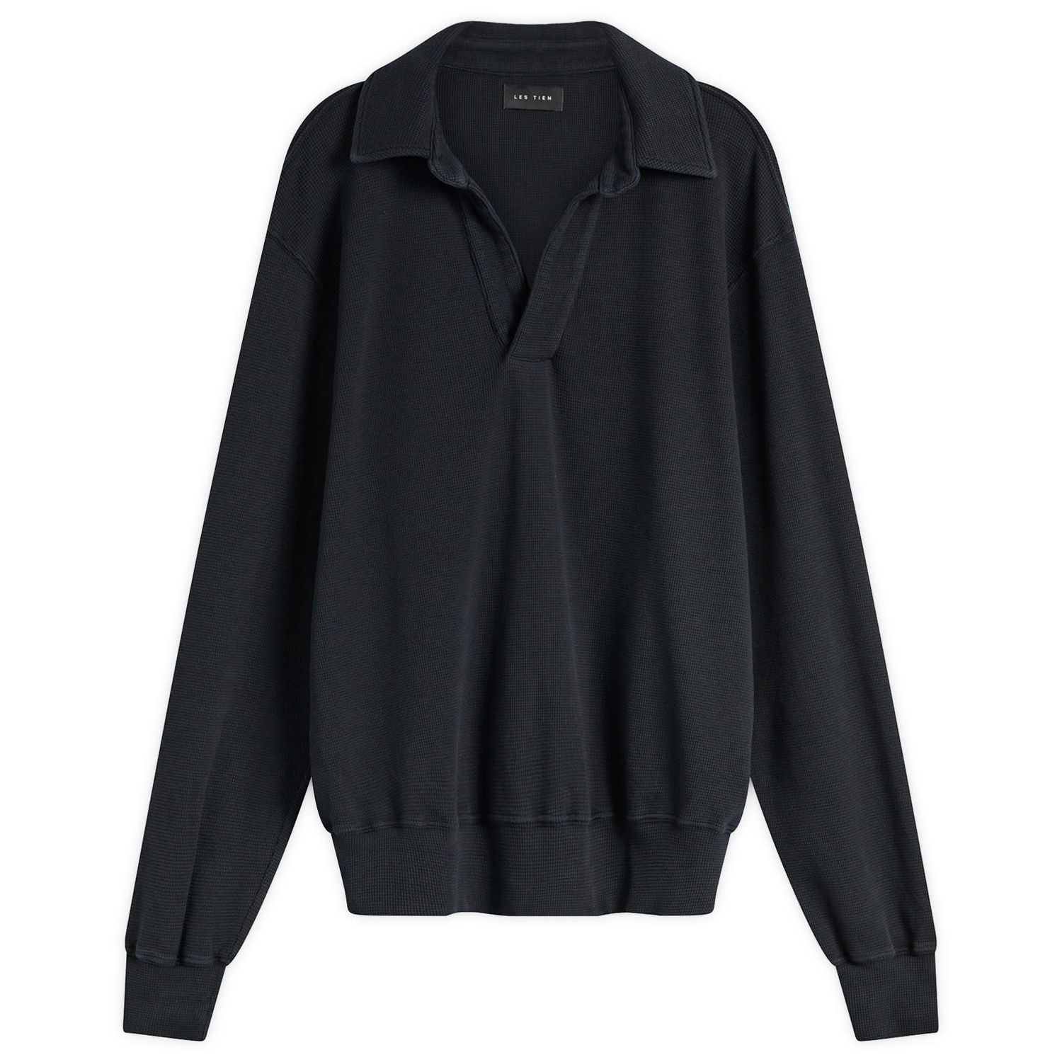 Polo tričko LES TIEN Thermal Banded Long Sleeve Polo Čierna | TH-1156-FBLK, 1