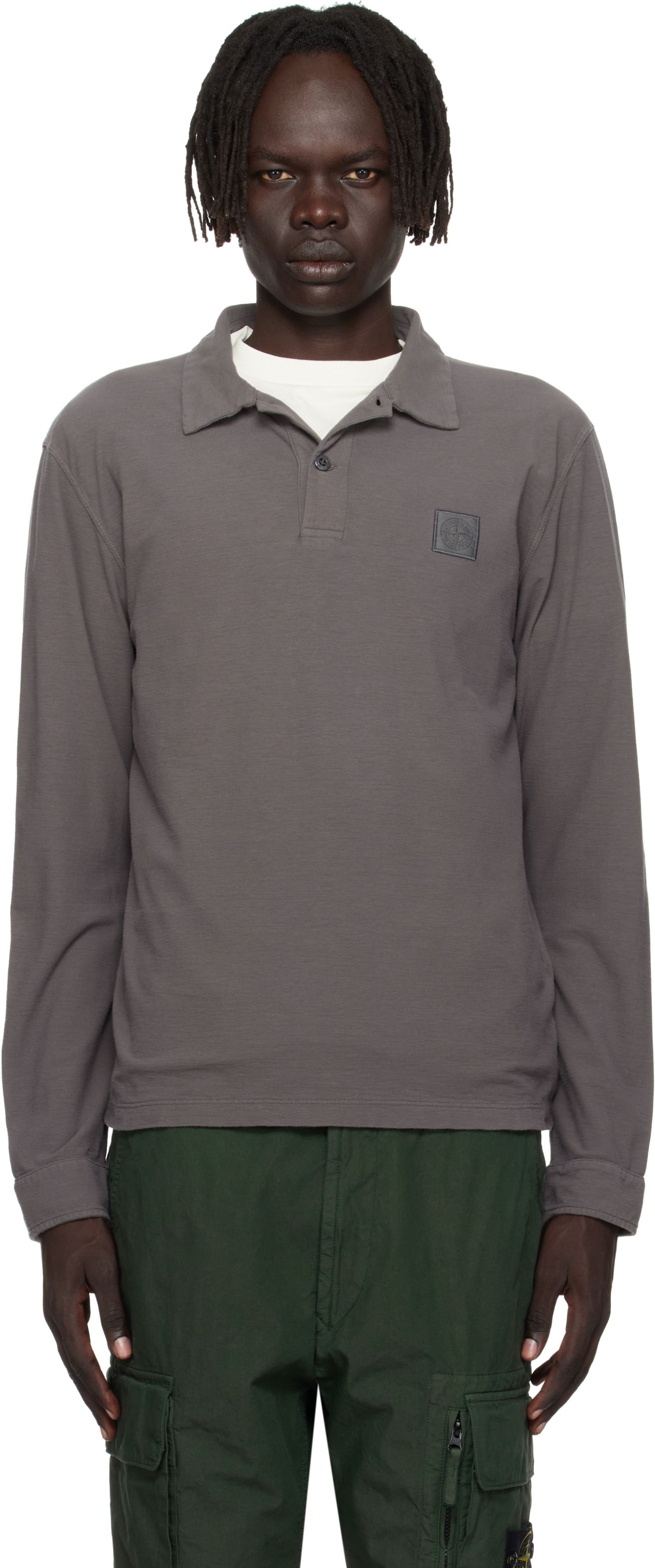 Polo tričko Stone Island Stone Island Long Sleeve Cotton Jersey Polo Šedá | K2S15 2200011 S0F11, 0