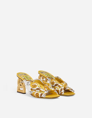 Tenisky a topánky Dolce & Gabbana Printed Silk Twill Dg Pop Sandals Žltá | CR1601AT850HG3OB, 1
