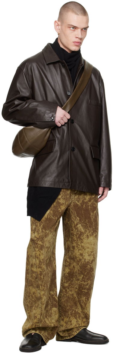 Bunda LEMAIRE Lemaire Spread Collar Leather Jacket Hnedá | OW1074 LL0068, 3