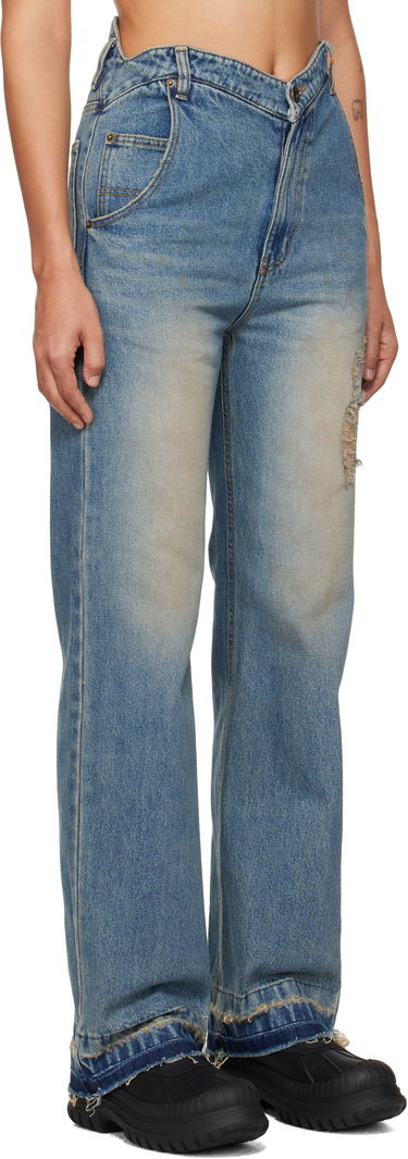 Džínsy We11done We11done Distressed High-Waisted Jeans Modrá | WD-DP3-24-323-W-BL, 1
