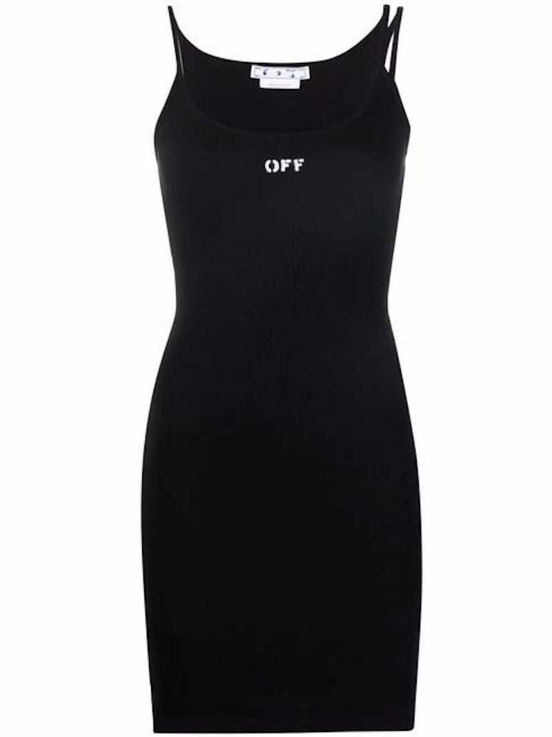 Šaty Off-White Off Stamp Basic Rib Dress Čierna | OWDB304C99JER0011001, 0