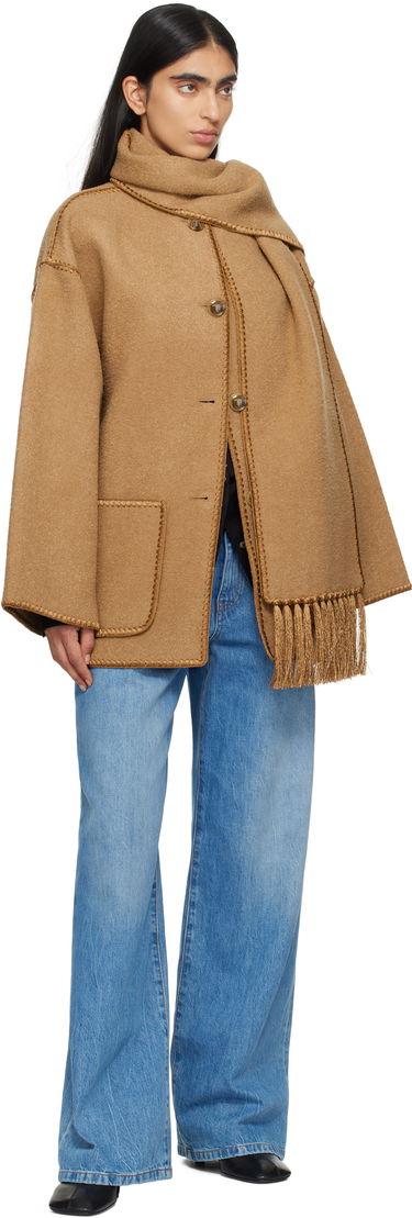 Kabáty TOTEME TOTEME Women's Scarf Embroidered Jacket Hnedá | 244-WRO918-FB0292, 3