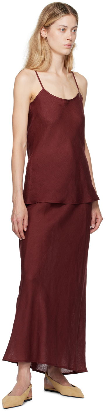 Tielko Baserange Baserange Dydine Linen Tank Top Vínová | TODY-LI-AU24, 3