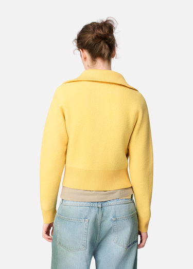 Sveter AXEL ARIGATO Verve Ribbed Collar Zip-Up Cardigan Žltá | A3703001, 3