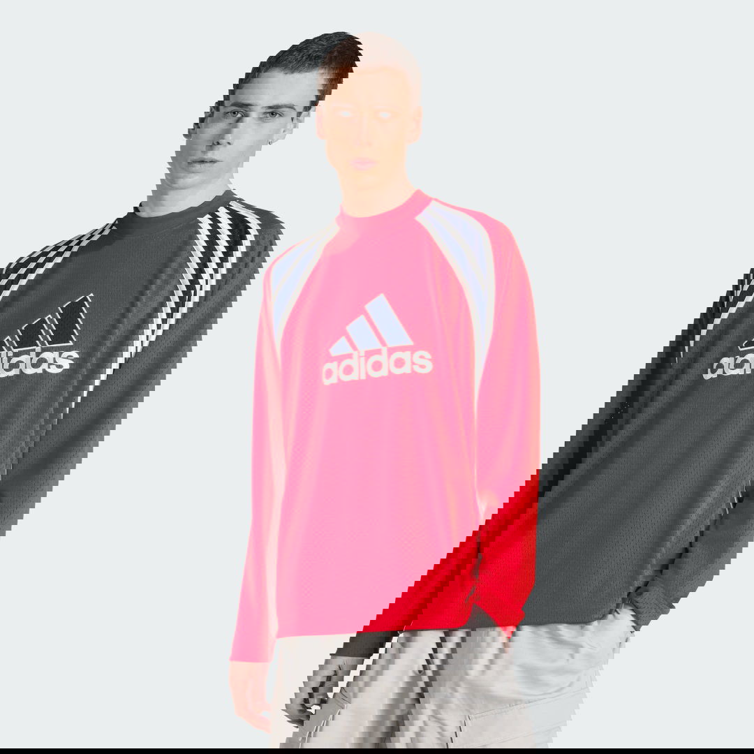 Mikina adidas Performance Mesh Long Sleeve Warm Up Top Červená | JD5376, 0