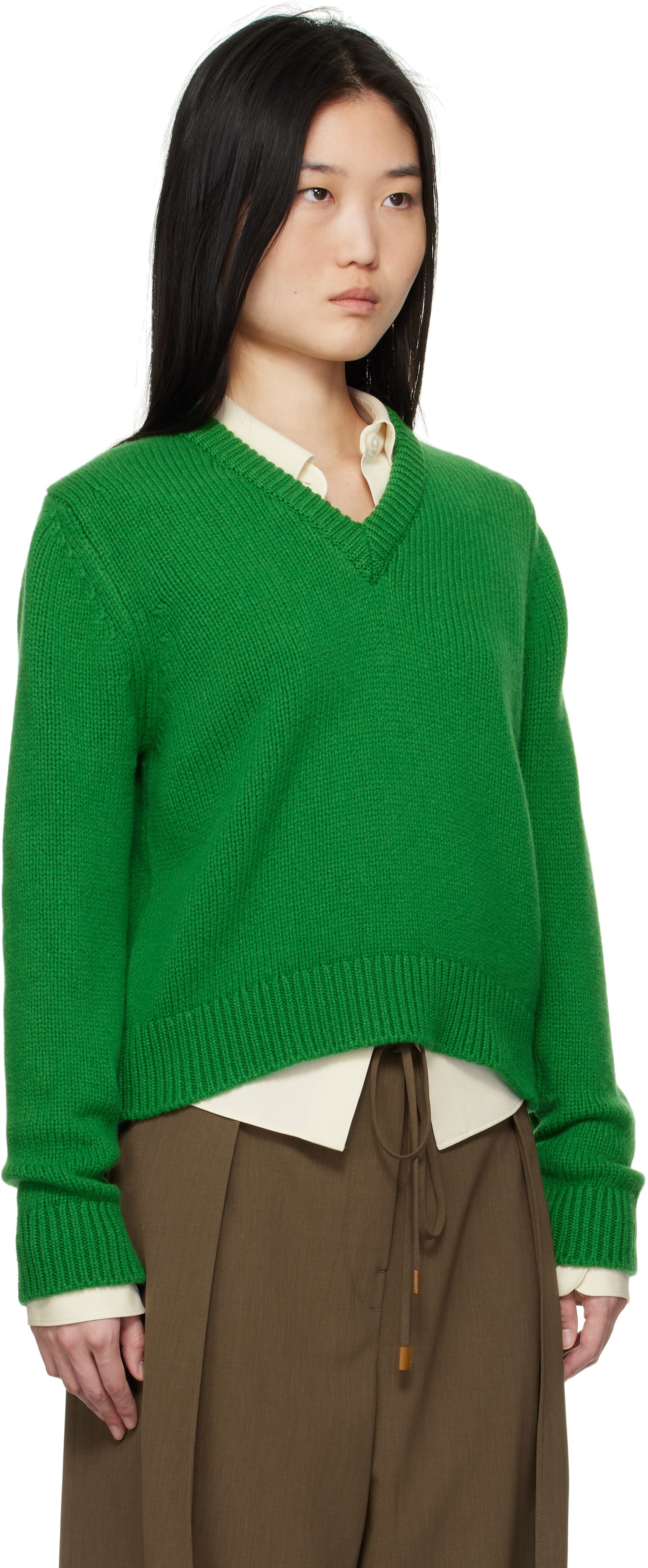 Sveter &Daughter &Daughter Glenn V-Neck Sweater Zelené | WL20224, 1