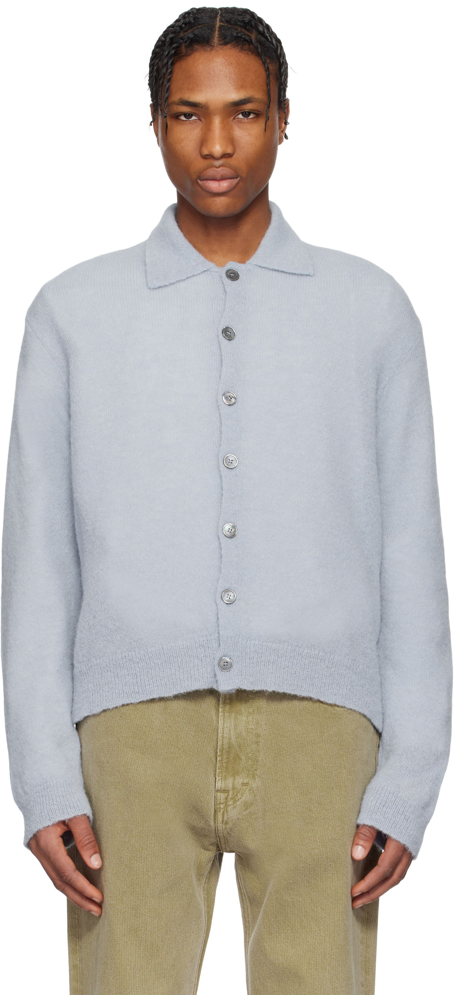 Sveter OUR LEGACY Our Legacy Evening Polo Cardigan Modrá | M2253EL, 0