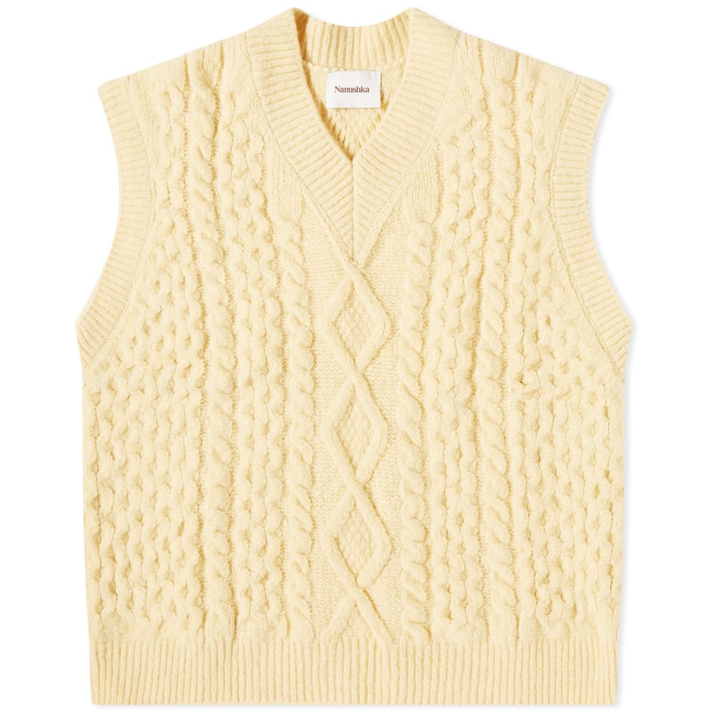 Sveter Nanushka Doan Cable Knit Vest Žltá | NM22FWOW00511, 0