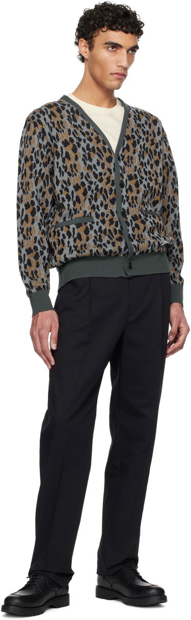 Sveter WACKO MARIA WACKO MARIA Leopard Jacquard Knit Cardigan Šedá | 25SSE-WMK-KN06, 3
