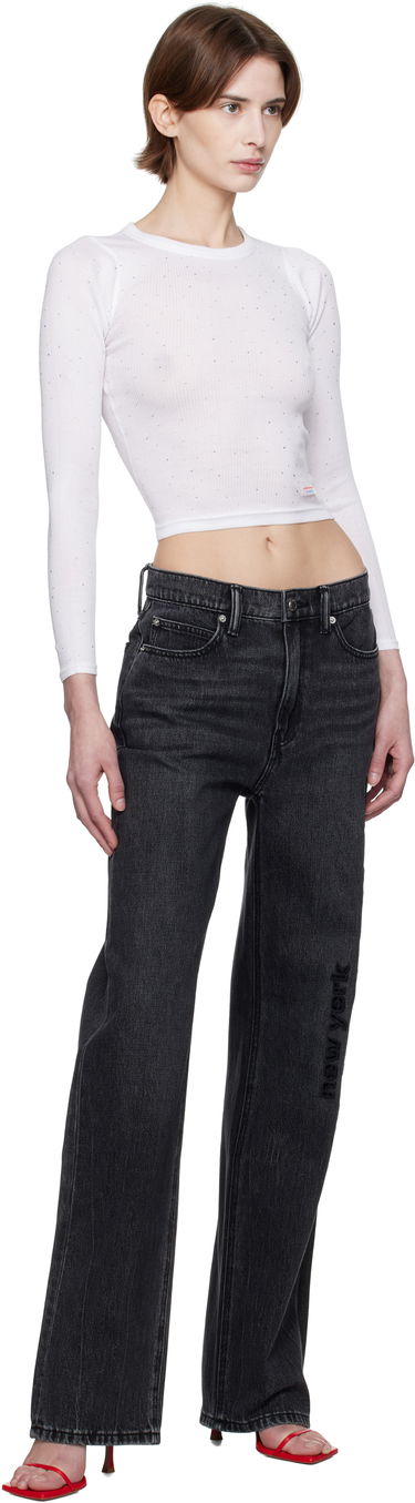 Džínsy Alexander Wang Alexander Wang EZ Cut-Out Logo Jeans Čierna | 4DC1254691, 3