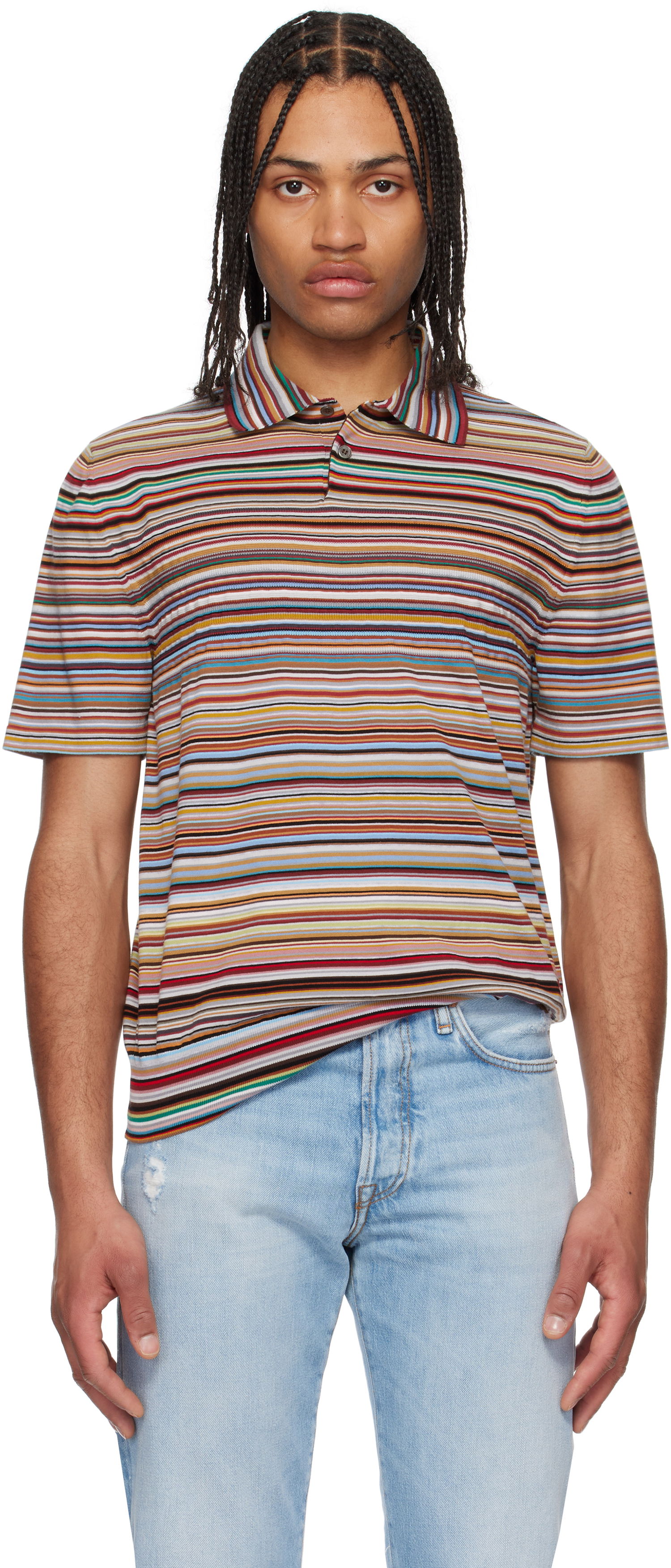 Polo tričko Paul Smith Paul Smith Signature Stripe Knitted Polo Rôznofarebný | M1R-270Y-P02682, 0