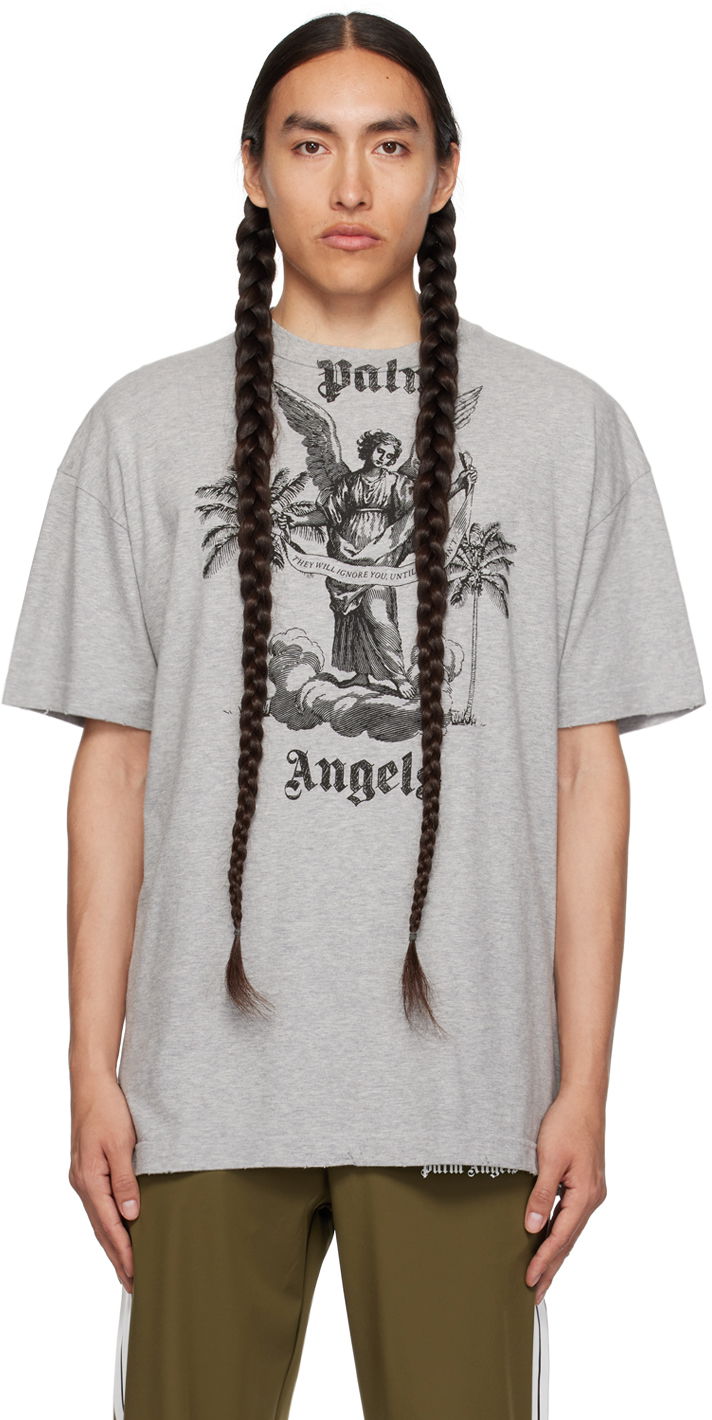 Tričko Palm Angels Gray University Šedá | PMAA072F23JER0030910, 0