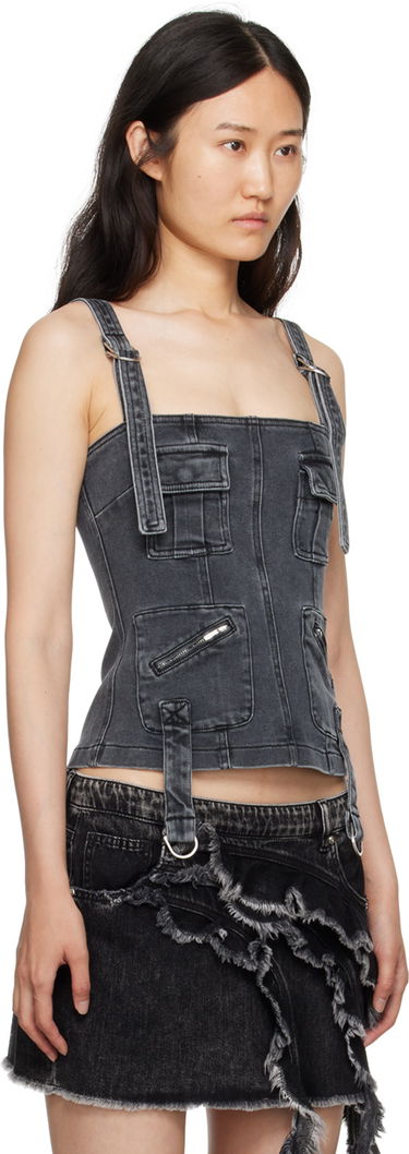 Tielko Blumarine Faded Denim Tank Top Šedá | A322J098A, 1