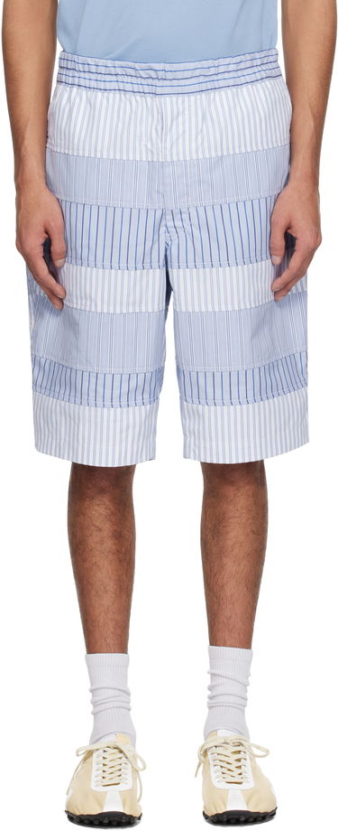 Šortky Comme des Garçons Comme des Garçons Shirt Yarn Dyed Stripe Poplin Shorts Modrá | FO-P004-051, 0