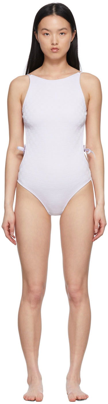 Plavky Bottega Veneta Nylon One-Piece Swimsuit Fialová | 689538 V1LJ0, 0