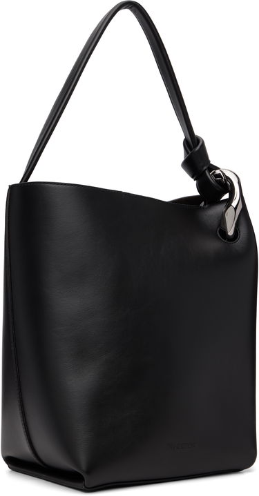 Taška cez rameno JW Anderson Corner Bucket Leather Shoulder Bag with Knot Detail and Sculptural Hardware Čierna | HB0738-LA0232, 1