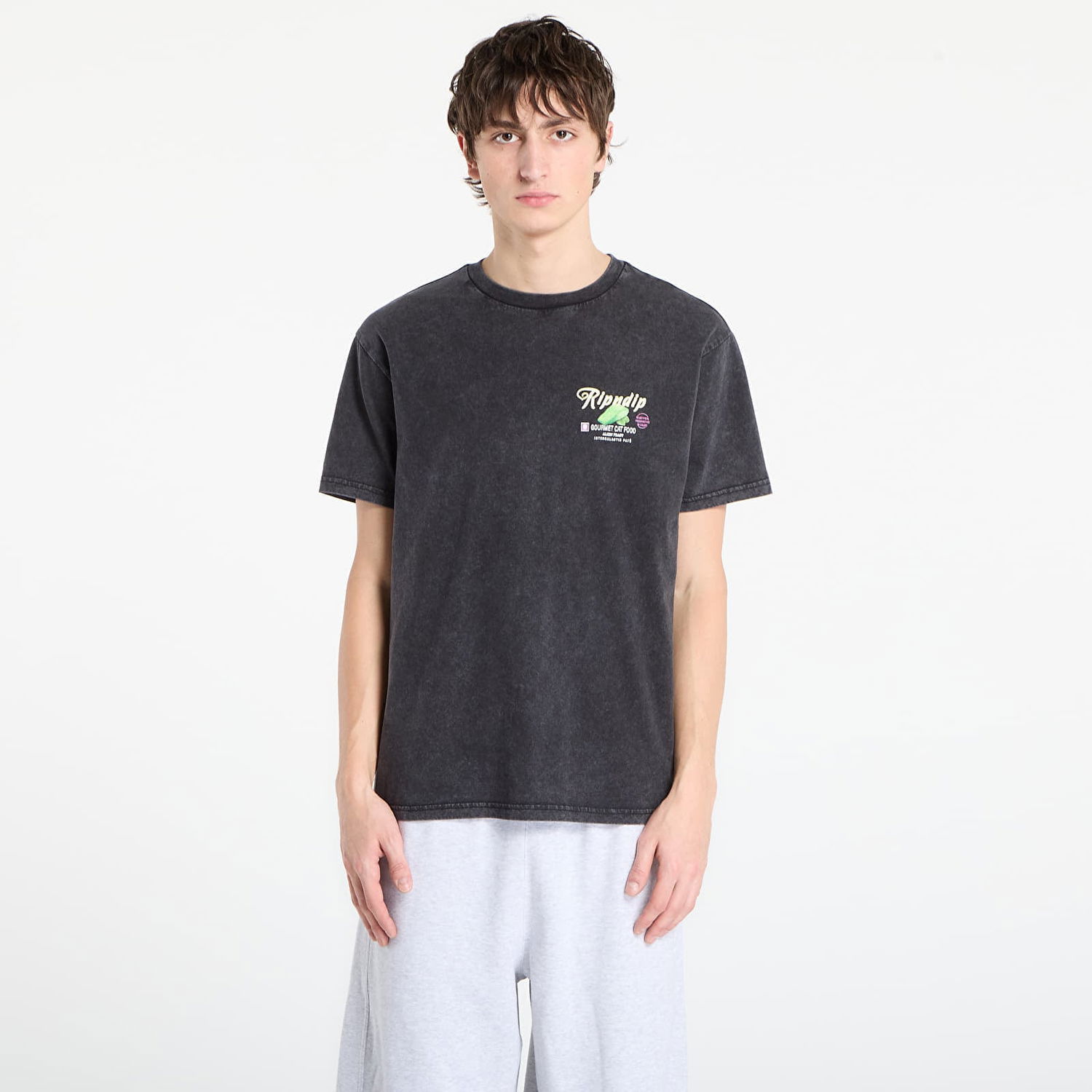 Tričko RIPNDIP Gourmet Cat Food T-shirt Vintage Wash Čierna | RNDHOL25138, 0