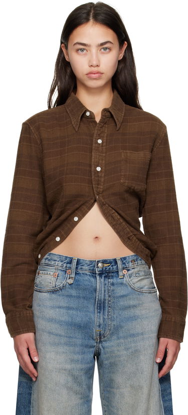 Košeľa R13 R13 Wrap Around Plaid Shirt Hnedá | R13WR433-R554B, 0